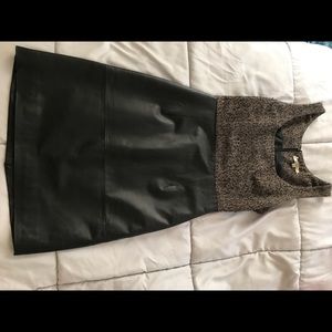 BB DAKOTA LEATHER AND TWEED DRESS